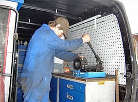 Blick in die betriebseigene Werkstätte der Berger GmbH