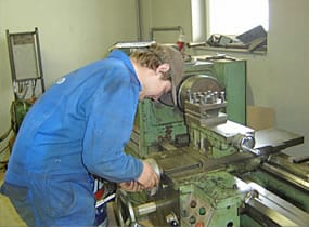 Blick in die betriebseigene Werkstätte der Berger GmbH