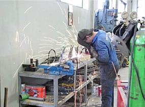 Blick in die betriebseigene Werkstätte der Berger GmbH